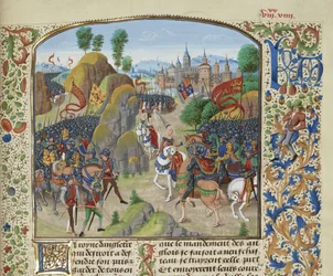 Königin Philippa von Hennegau vor der Schlacht von Neville