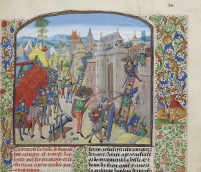 Belagerung des Château de Duras durch die Franzosen im Jahr 1377, ca. 1470-1475