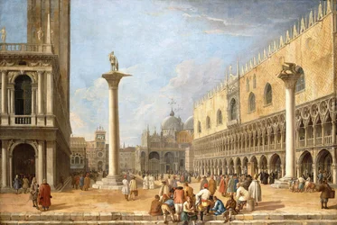 Die Piazzetta, Venedig, Blick auf den Markusplatz