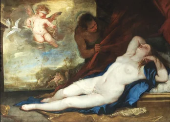 Schlafende Venus, Amor und Satyr, um 1670