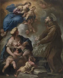 Die Jungfrau und das Kind erscheinen dem Heiligen Franz von Assisi, 1680er