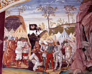 Benedikt entlarvt die List von Totila, König der Goten, um seine Hellseherei zu testen