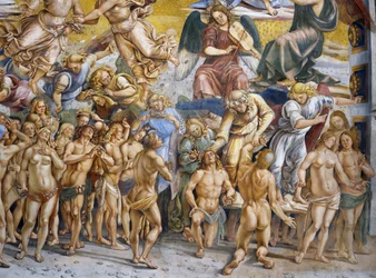 Gesegnete im Paradies, aus dem Freskenzyklus des Jüngsten Gerichts