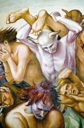 Verdammte in der Hölle, aus dem Freskenzyklus Jüngstes Gericht