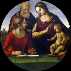 Die Heilige Familie mit Heiligem, ca. 1490-1495