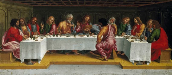 Das letzte Abendmahl. Beweinung Christi, Predella-Tafel, 1502