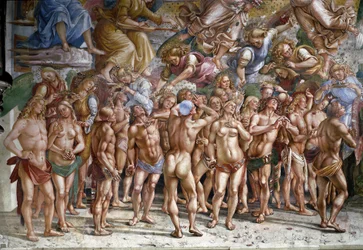 Das Jüngste Gericht: die Auserwählten. Detail
