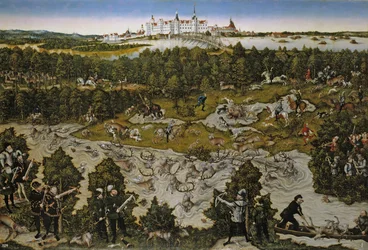 Jagd zu Ehren von Kaiser Ferdinand I. auf Schloss Torgau
