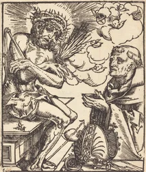 Heiliger Bernhard verehrt den Schmerzensmann