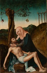 Pietà unter dem Kreuz