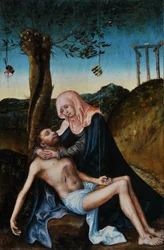 Pietà unter dem Kreuz