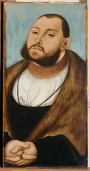 Johann Friedrich I., Kurfürst von Sachsen (1503-1554), von Lucas Cranach dem Älteren (1472-1553). Öl auf Holz