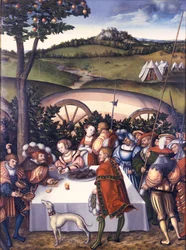 Judith am Tisch von Holofernes