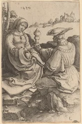 Ein Edelmann und eine Dame in einer Landschaft