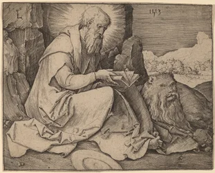 Heiliger Hieronymus in einer Landschaft