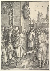 Der Dichter Virgil in einem Korb