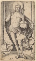 Der Erlöser mit Globus und Kreuz in der linken Hand