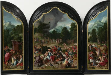 Triptychon mit der Anbetung des Goldenen Kalbs