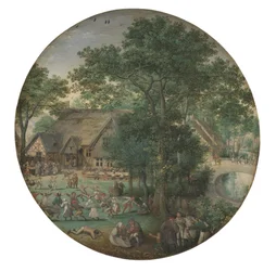 Bauernhochzeit. Der Hochzeitstanz im Freien