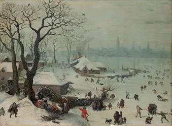 Winterlandschaft mit Schneefall bei Antwerpen