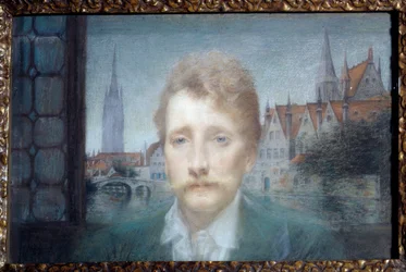Porträt von Georges Rodenbach, belgischer Dichter (1855-1898) 1895