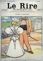 Halbjungfrauen - Zeichnung von Lucien Marie Francois Metivet für „Le Rire“ vom 21. September.