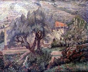 Orovida Landschaft, der Kirschbaum