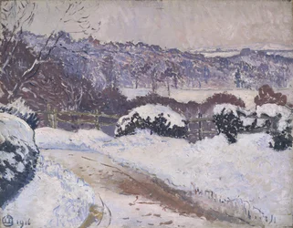 Die Dorking Road, Coldharbour, im Schnee