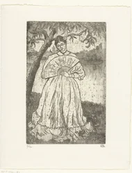 Frau mit Fächer