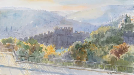 Hügel jenseits der Stadt, Sonnenaufgang, Jerusalem