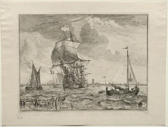 Meereslandschaft mit Amsterdam in der Ferne, 1701