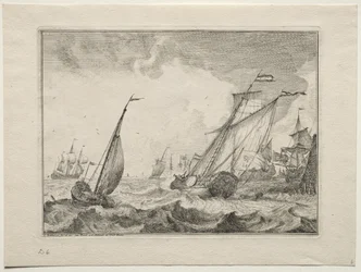 Schiffe in einem Sturm, 1701
