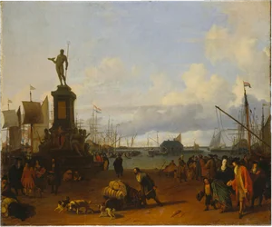 Blick auf den Amsterdamer Hafen am IJ