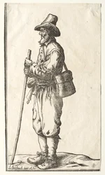 Bettler im Profil nach links