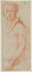 Halbfigur-Studie einer Frau, 1500er Jahre