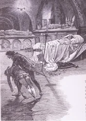 Schöne Julia, die bei den Engeln verweilt., Illustration aus Romeo und Julia