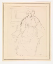 Sitzende Frau