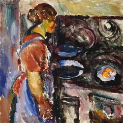 Mädchen in der Küche; Pike I Kjokken, 1921