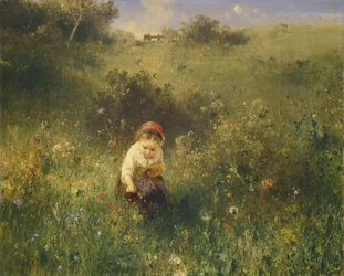 Mädchen auf einem Feld, 1857