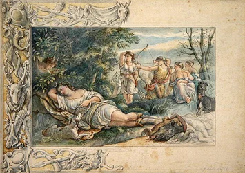 Schlafende Diana mit Gefährtinnen
