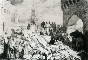 Pest in Florenz, wie von Boccaccio beschrieben