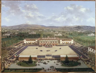 Militärische Demonstration im Park der Cascine