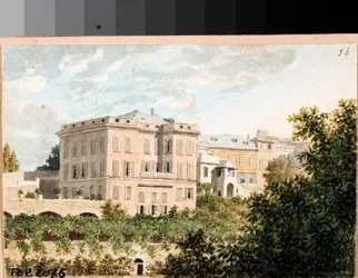 Ansicht der Villa Cambasio, Genua