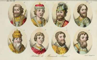 6. Jaroslaw 7. Swjatoslaw II 8. Swjatopolk 9. Wladimir Monomach 10. Juri I 11. Iwan II 12. Dmitri Donskoi 13. Iwan III, 1831