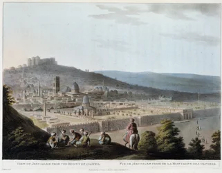 Ansicht von Jerusalem vom Ölberg aus - Gravur