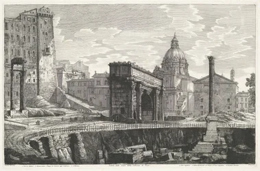 Die Säule des Phokas auf dem Forum Romanum (Veduta dello scavo della Colonna di Foca)