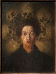 Selbstbildnis mit Schädeln