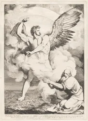 Der Engel der Apokalypse erscheint dem Heiligen Johannes