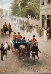 Der König von Italien Umberto I. von Savoyen in Monza