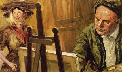 William Hogarth malt das Porträt des Shrimp Girl